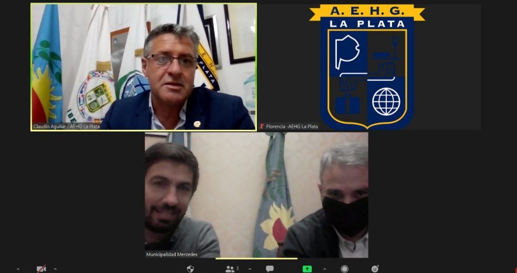 Reunión virtual del Presidente de la AEHG La Plata junto a autoridades del Gobierno del Municipio de Mercedes